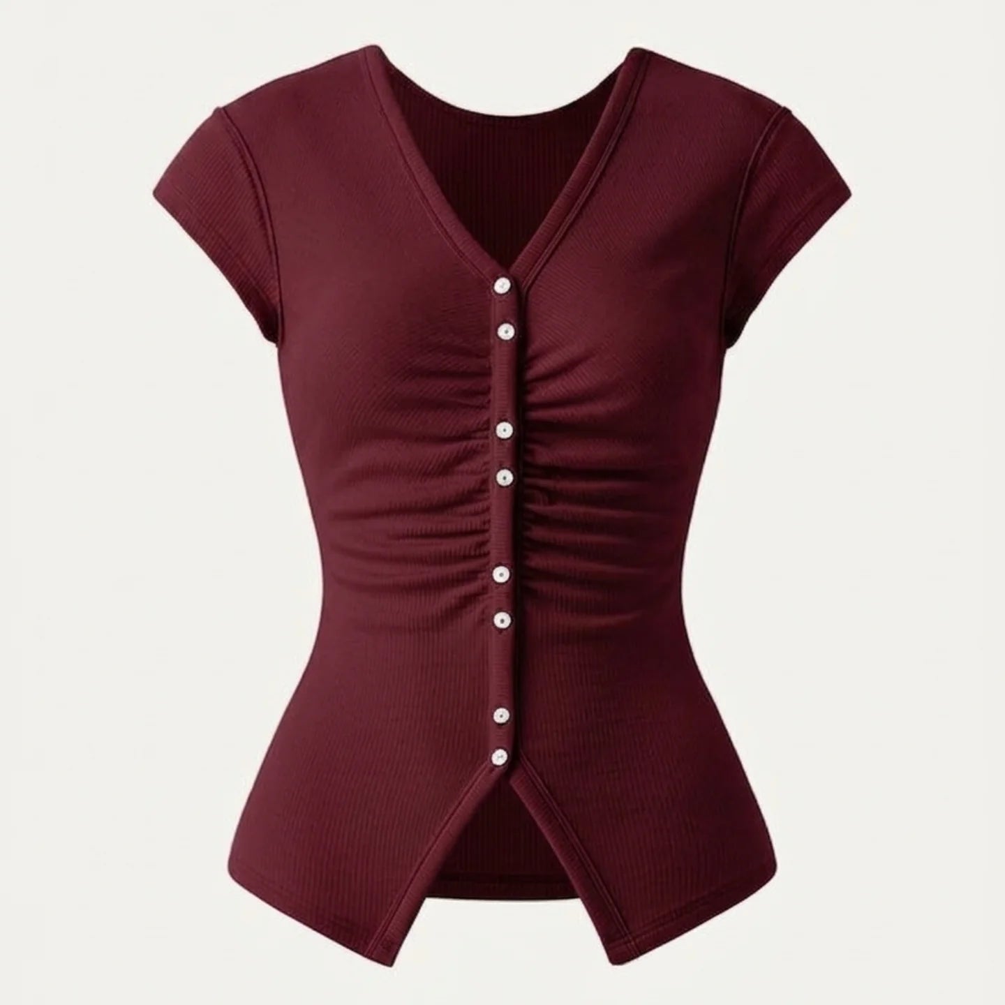 Button Down Cap Sleeve