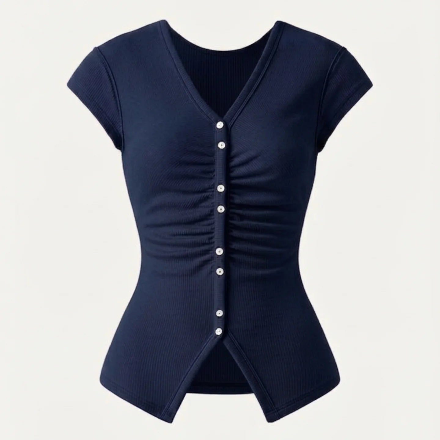 Button Down Cap Sleeve