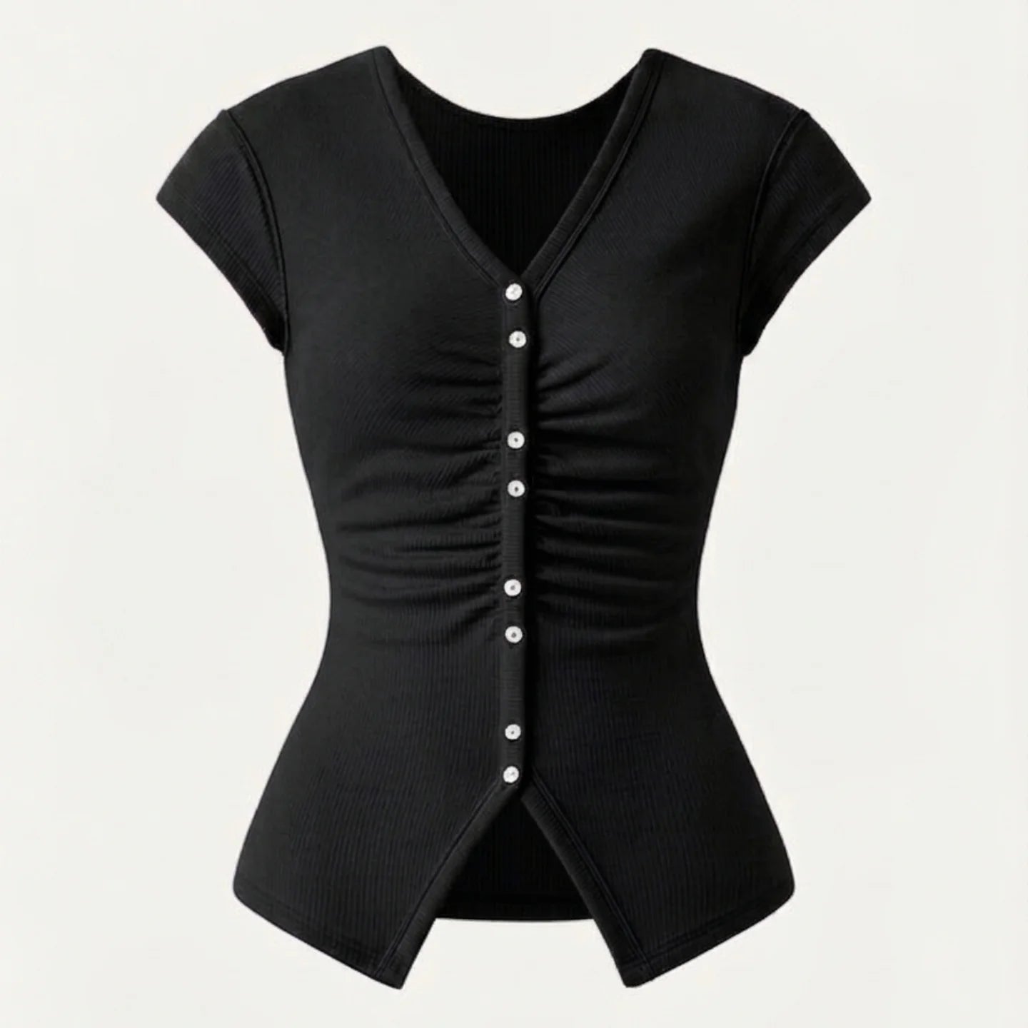 Button Down Cap Sleeve