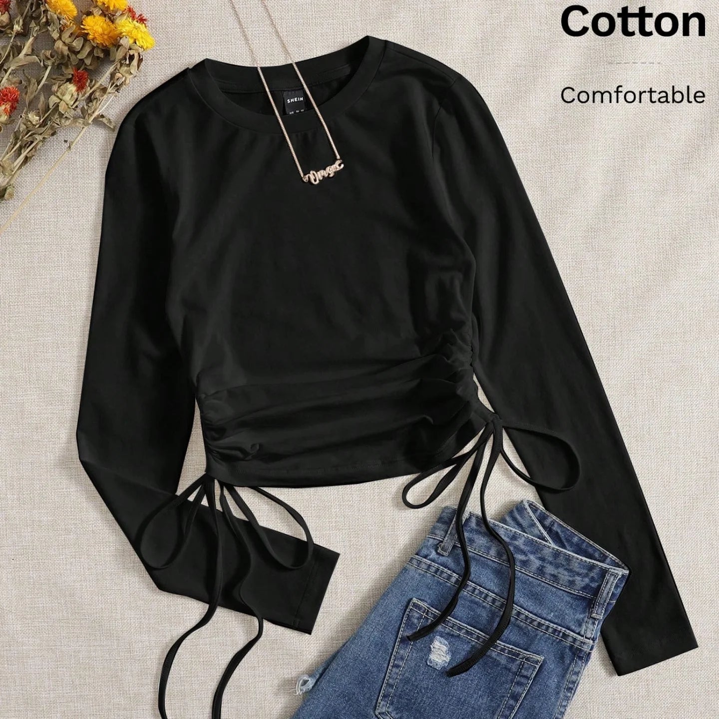 Round Neck Fitted Ruched FS