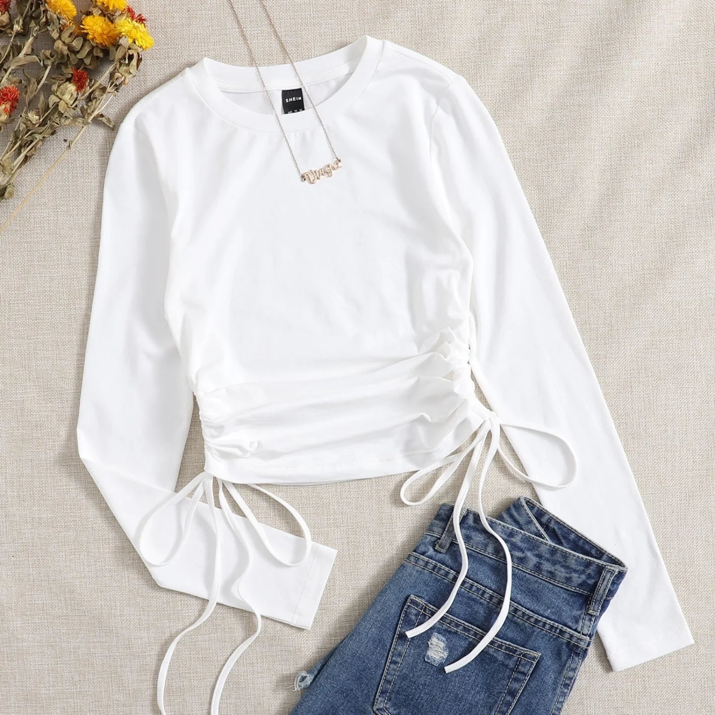 Round Neck Fitted Ruched FS