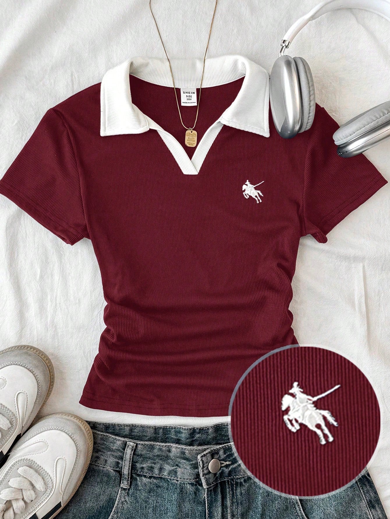 Graphic (Logo) Contrast V Polo Tee