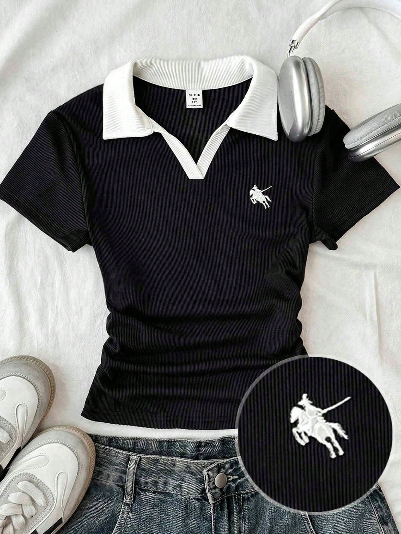 Graphic (Logo) Contrast V Polo Tee