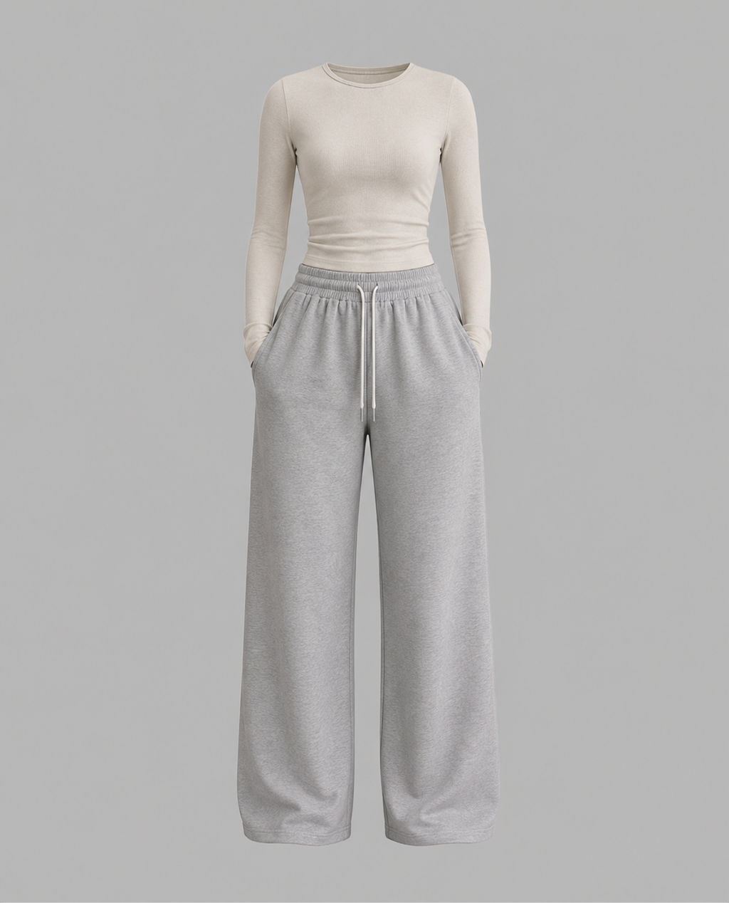Round Neck FS Tee & Grey Flapper Trouser