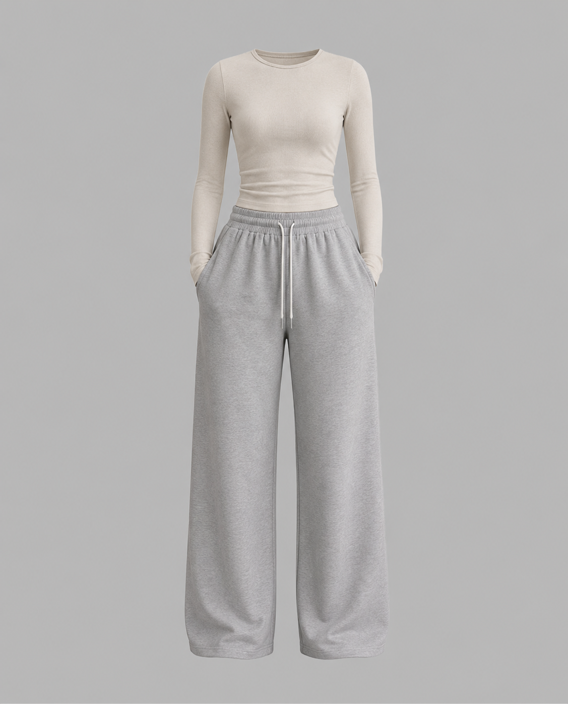 Round Neck FS Tee & Grey Flapper Trouser