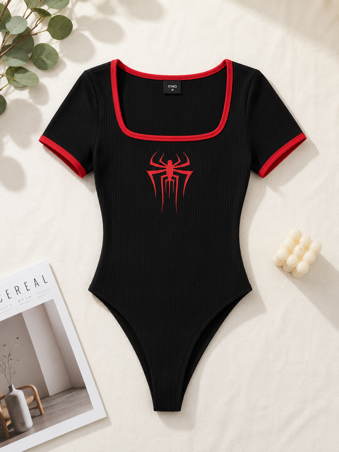Graphic spider 2 ton bodysuit tee